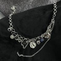 Mode Choker Halskette, Zinklegierung, mit Glasperlen & PU Leder, Modeschmuck & verschiedene Stile für Wahl, verkauft von PC