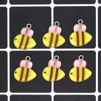 Pendentif Résine animaux, abeille, goutté d'époxy, DIY, Jaune Environ Vendu par sac