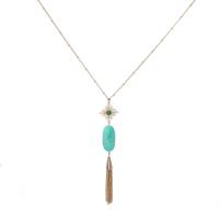 Fashion Fringe Necklace, Zinc Alloy, with Natural Stone, fashion jewelry & for woman Approx 27.55 Inch 