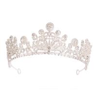 Bridal Tiaras, Zinc Alloy, silver color plated, fashion jewelry & for woman & with rhinestone, silver color, Inner Approx 145mm 