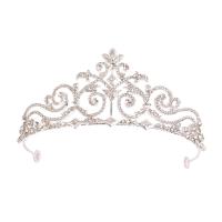 Bridal Tiaras, Zinc Alloy, silver color plated, fashion jewelry & for woman & with rhinestone, silver color, Inner Approx 145mm 