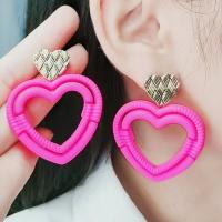 Acrylic Drop Earring, Heart, painted, fashion jewelry & for woman & hollow 