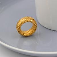 Edelstahl Fingerring, 304 Edelstahl, Vakuum-Ionen-Beschichtung, Modeschmuck & verschiedene Größen vorhanden & für den Menschen, goldfarben, 12mm, verkauft von PC