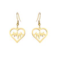 Stainless Steel Drop Earring, 304 Stainless Steel, Heart, Vacuum Ion Plating, fashion jewelry & for woman 