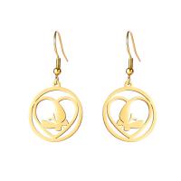 Stainless Steel Drop Earring, 304 Stainless Steel, Heart, Vacuum Ion Plating, fashion jewelry & for woman 