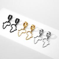 Huggie Hoop Drop Earring, Нержавеющая сталь 304, карта, вакуумное ионное покрытие, ювелирные изделия моды & Женский, Много цветов для выбора, продается Пара