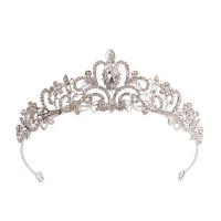 Bridal Tiaras, Zinc Alloy, silver color plated, fashion jewelry & for woman & with rhinestone, silver color, Inner Approx 140mm 