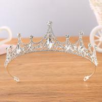 Bridal Tiaras, Zinc Alloy, silver color plated, fashion jewelry & for woman & with rhinestone, silver color, Inner Approx 145mm 