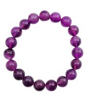 Quartz Bracelets, Amethyst, Round, polished, fashion jewelry & for woman Approx 19 cm 