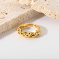 Edelstahl Fingerring, 304 Edelstahl, 18K vergoldet, Modeschmuck & verschiedene Größen vorhanden & für Frau, goldfarben, 6.5mm, verkauft von PC