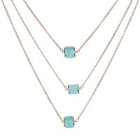 Collier de mode Multi couche, alliage de zinc, avec turquoise, trois couches & bijoux de mode & pour femme, plus de couleurs à choisir Environ 18.5 pouce, Environ 22.04 pouce, Environ 25.19 pouce, Vendu par PC