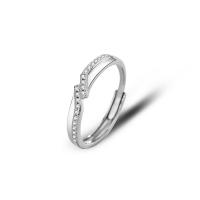 Anillo de dedo Zirconia Micro Pave Sterling Silver Cubic, Plata de ley 925, Joyería & unisexo & diferentes estilos para la opción & micro arcilla de zirconia cúbica, tamaño:7, Vendido por UD