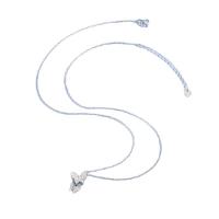 Zircon cubique Micro Pave collier en argent sterling, argent sterling 925, avec 5CM chaînes de rallonge, papillon, Placage, pavé de micro zircon & pour femme, couleur platine Environ 45 cm, Vendu par PC