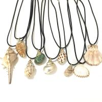 Collier de coquillages, coquille, avec corde de cire, avec 2inch chaînes de rallonge, unisexe & styles différents pour le choix Environ 17.7 pouce, Vendu par PC