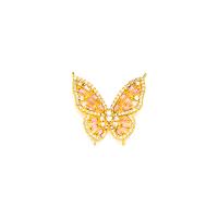 Cubic Zirconia Micro Pave Brass Pendant, Butterfly, 18K gold plated, DIY & micro pave cubic zirconia, golden 