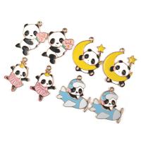 Zink Legierung Emaille Anhänger , Zinklegierung, Panda, goldfarben plattiert, DIY & verschiedene Stile für Wahl, keine, ca. 100PCs/Tasche, verkauft von Tasche