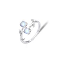 Anillo de dedo Zirconia Micro Pave Sterling Silver Cubic, Plata de ley 925, con Cristal de murano, Joyería & micro arcilla de zirconia cúbica & para mujer, tamaño:7, Vendido por UD