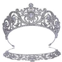 Bridal Tiaras, Zinc Alloy, silver color plated, for woman & with rhinestone 