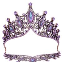 Braut Diademe, Zinklegierung, plattiert, für Frau & mit Strass, violett, 150x67mm, verkauft von PC