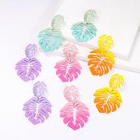 Zinc Alloy Drop Earring, Leaf, handmade, fashion jewelry & for woman 