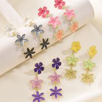 Zinc Alloy Drop Earring, Flower, plated, fashion jewelry & for woman 