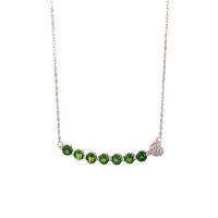 Zircon cubique Micro Pave collier en argent sterling, argent sterling 925, avec diopside & grenat, avec 5CM chaînes de rallonge, Placage, différents matériaux pour le choix & pavé de micro zircon & pour femme, couleur or rose Environ 45 cm, Vendu par PC