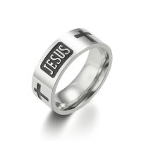 Anillo de dedo de acero Titanium de, Partículas de acero, Joyería & diverso tamaño para la opción & diferentes estilos para la opción & para hombre, Vendido por UD