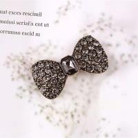 Hair Barrette Finding, Zinc Alloy, bowknot design & DIY & with rhinestone 