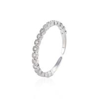 Anillo de dedo Zirconia Micro Pave Sterling Silver Cubic, Plata de ley 925, chapado, Joyería & micro arcilla de zirconia cúbica & para mujer, más colores para la opción, 2mm, Vendido por UD