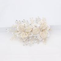 Headband, Zinc Alloy, with Seedbead & Plastic Pearl, handmade, fashion jewelry & for woman, golden 