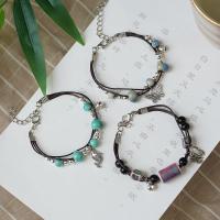 Porcelain Bracelets, Zinc Alloy, with Porcelain & Wax Cord, plated, Unisex 15-20CM 