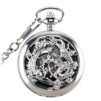 Montre de poche, alliage de zinc, avec caoutchouc, Rond, Placage, unisexe & montre mécanique & creux, plus de couleurs à choisir Environ 14.8 pouce, Vendu par PC