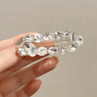 Alligator Hair Clip, Acrylic, fashion jewelry & for woman & with rhinestone, 80mm 