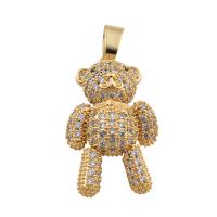 Cubic Zirconia Micro Pave Brass Pendant, gold color plated, DIY & micro pave cubic zirconia, golden 