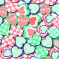 Polymer Clay Jewelry Beads, Heart, DIY, mixed colors, 10mm, Approx 