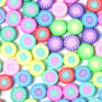 Polymer Clay Jewelry Beads, Flat Round, DIY, mixed colors, 10mm, Approx 