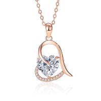 Zircon cubique Micro Pave collier en argent sterling, Argent sterling 925, avec 1.97inch chaînes de rallonge, Placage, bijoux de mode & pavé de micro zircon & pour femme, plus de couleurs à choisir Environ 15.74 pouce, Vendu par PC