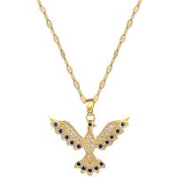 Collier de bijoux de titane, Acier titane, avec laiton, avec 1.97inch chaînes de rallonge, Phénix, bijoux de mode & pour femme & avec strass, doré Environ 15.75 pouce, Vendu par brin