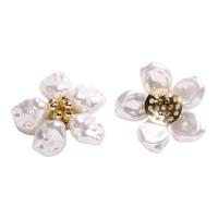 Accesorio del pelo de DIY que, Perlas plásticas, con metal, Flor, Bricolaje, Blanco, 29mm, Vendido por UD