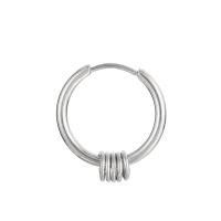 Stainless Steel Huggie Hoop Earring, 304 Stainless Steel, plated & for woman 15mm 