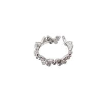 Anillo de dedo Zirconia Micro Pave Sterling Silver Cubic, plata de ley 925, chapado, micro arcilla de zirconia cúbica & para mujer, platino, tamaño:7, Vendido por UD