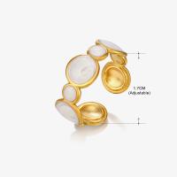 Émail Bague en Acier inoxydable , Acier inoxydable 304, Placage de couleur d'or, styles différents pour le choix & pour femme & émail Vendu par PC