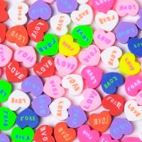 Polymer Clay Jewelry Beads, Heart, DIY, mixed colors, 10mm, Approx 