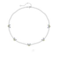 Zircon cubique Micro Pave collier en argent sterling, Argent sterling 925, avec Shell Pearl, avec 1.97inch chaînes de rallonge, bijoux de mode & pavé de micro zircon & pour femme Environ 15.74 pouce, Vendu par PC