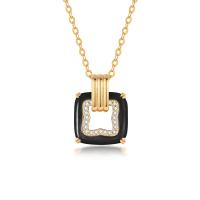 Zircon cubique Micro Pave collier en argent sterling, Argent sterling 925, avec 1.97inch chaînes de rallonge, bijoux de mode & différents matériaux pour le choix & pavé de micro zircon & pour femme Environ 15.74 pouce, Vendu par PC