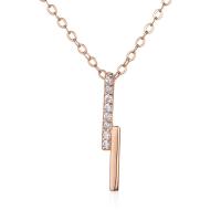 Zircon cubique Micro Pave collier en argent sterling, Argent sterling 925, avec 1.97inch chaînes de rallonge, Placage, bijoux de mode & pavé de micro zircon & pour femme, plus de couleurs à choisir Environ 15.74 pouce, Vendu par PC