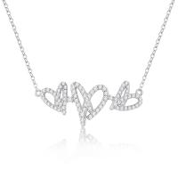 Zircon cubique Micro Pave collier en argent sterling, Argent sterling 925, avec 1.97inch chaînes de rallonge, bijoux de mode & pavé de micro zircon & pour femme Environ 15.74 pouce, Vendu par PC