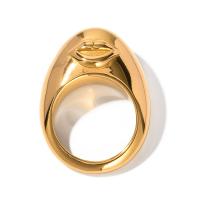 Edelstahl Fingerring, 304 Edelstahl, 18K vergoldet, Modeschmuck & verschiedene Größen vorhanden & für Frau, goldfarben, verkauft von PC