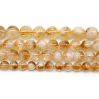 Natural Citrine Beads, Round, DIY yellow Approx 38 cm 