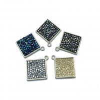 Rhinestone Brass Pendants, Rhombus, plated, DIY & with rhinestone 